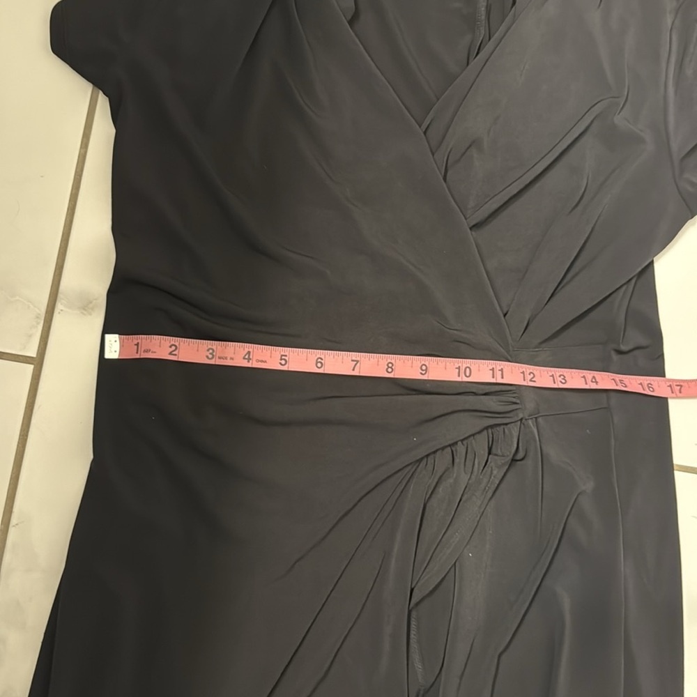 LOFT Black Faux Wrap Career Casual Work Dress L - Picture 7 of 9